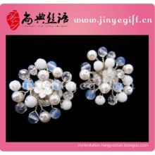 Fashion White Crystal Pearl Earrings For Women Clip Earring